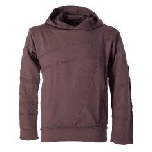 Vishes Sweater Hoodie Hoody Patchwork Pullover dunkelbraun L