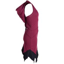 Vishes Mini Kleid Goa Neckholder Kleid zweifarbig Zipfelkleid dunkelrot 40