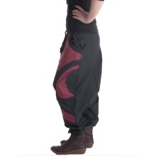 Vishes Haremshose Goa Hose Pluderhose Unisex Pumphose warm schwarz-rot 34