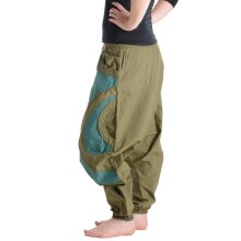 Vishes Haremshose Goa Hose Pluderhose Unisex Pumphose warm olive-türkis 36
