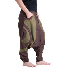 Vishes Haremshose Goa Hose Pluderhose Unisex Pumphose warm braun-olive 36