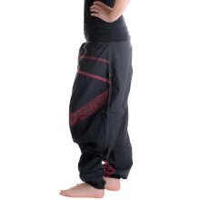 Vishes Haremshose Patchworkhose mit Druck und Stickereien schwarzrot 34/36