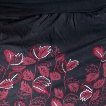 Vishes besticker Mini Rock mit Pflanzendruck schwarz-dunkelrot 34