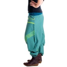 Vishes Haremshose Patchworkhose mit Druck und Stickereien türkis 34/36