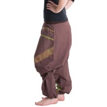 Vishes Haremshose Patchworkhose mit Druck und Stickereien braun 36