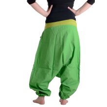 Vishes Haremshose Patchworkhose mit Druck und Stickereien hellgrün 34/36