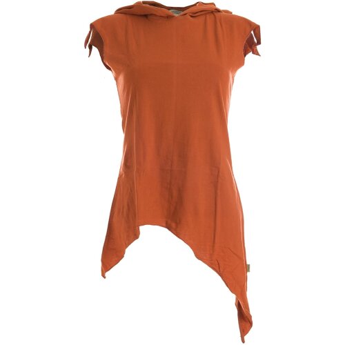 Vishes Zipfelshirt Lagenlook Zipfelkapuze Hoodie orange 34-36