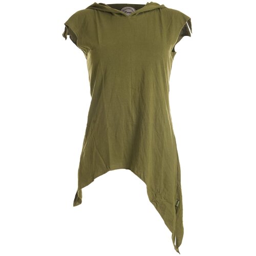 Vishes Zipfelshirt Lagenlook Zipfelkapuze Hoodie olivgrün 34-36