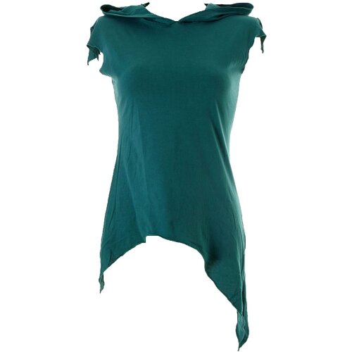 Vishes Zipfelshirt Lagenlook Zipfelkapuze Hoodie türkis 34-36