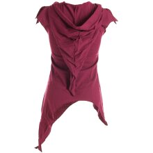 Vishes Zipfelshirt Lagenlook Zipfelkapuze Hoodie dunkelrot 34-36