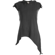 Vishes Zipfelshirt Lagenlook Zipfelkapuze Hoodie schwarz...