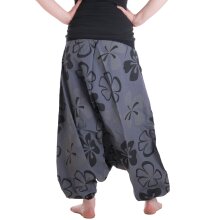 Vishes Hippie Haremshose mit Blumen grau 38