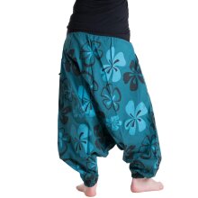 Vishes Hippie Haremshose mit Blumen türkis 38