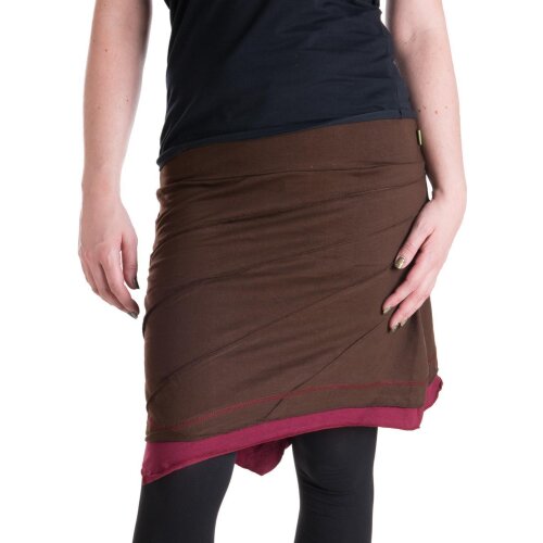 Vishes Mini Rock Lagenlook Goa Rock Elfen Larp Fairy Skirt Hippie braun 34/36