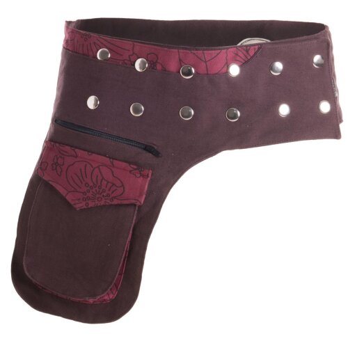 Vishes Bauchtasche Gürteltasche Goa Tasche braun-rot