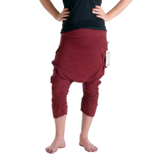 Vishes Haremshose 3/4 Hose Sommerhose Ethno Goa Hose dunkelrot 40