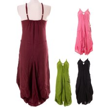 Vishes Lagenlook Ballonkleid mit verstellbaren Trägern dunkelrot 42