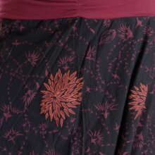 Vishes Bestickte Baumwoll Blumen Haremshose mit tiefem Schritt und Taschen schwarz 38