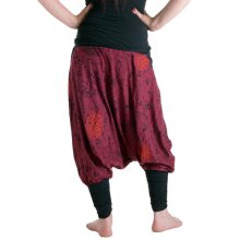 Vishes Bestickte Baumwoll Blumen Haremshose mit tiefem...
