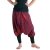 Vishes Bestickte Baumwoll Blumen Haremshose mit tiefem Schritt und Taschen dunkelrot 36
