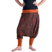 Vishes Bestickte Baumwoll Blumen Haremshose mit tiefem...