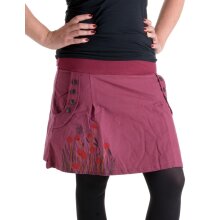 Vishes bestickter Mini Rock Hippie Boho bordeauxrot 42