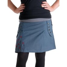 Vishes bestickter Mini Rock Hippie Boho grau 34/36