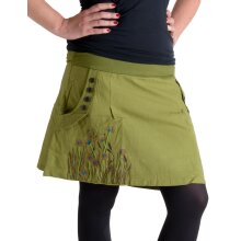 Vishes bestickter Mini Rock Hippie Boho olivegrün 44
