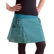 Vishes bestickter Mini Rock Hippie Boho türkis 40