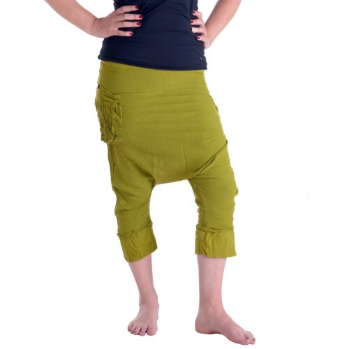 Vishes Haremshose 3/4 Hose Sommerhose Ethno Goa Hose grün 42-44