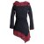 Vishes Kleid warm Tunika Longsleeve mit großem Kragen schwarz-rot 40/42
