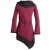 Vishes Kleid warm Tunika Longsleeve mit großem Kragen dunkelrot 46