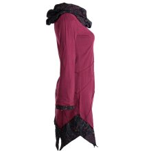 Vishes Kleid warm Tunika Longsleeve mit großem Kragen dunkelrot 40/42