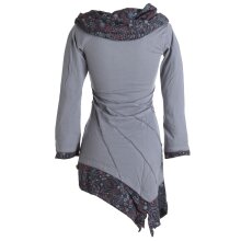 Vishes Kleid warm Tunika Longsleeve mit großem Kragen grau 40/42