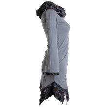 Vishes Kleid warm Tunika Longsleeve mit großem Kragen grau 42