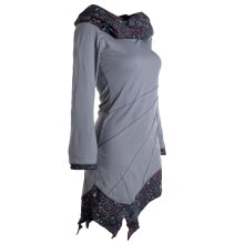 Vishes Kleid warm Tunika Longsleeve mit großem Kragen grau 42