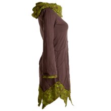 Vishes Kleid warm Tunika Longsleeve mit großem Kragen dunkelbraun 44