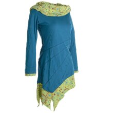 Vishes Kleid warm Tunika Longsleeve mit großem Kragen türkis 44