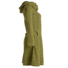 Vishes Bedrucktes Kleid aus Baumwolle mit Schalkragen olive 34