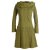 Vishes Bedrucktes Kleid aus Baumwolle mit Schalkragen olive 34