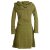 Vishes Bedrucktes Kleid aus Baumwolle mit Schalkragen olive 38