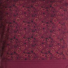 Vishes Bedrucktes Kleid aus Baumwolle mit Schalkragen dunkelrot 36