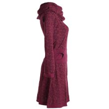 Vishes Bedrucktes Kleid aus Baumwolle mit Schalkragen dunkelrot 42