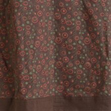 Vishes Bedrucktes Kleid aus Baumwolle mit Schalkragen dunkelbraun 34