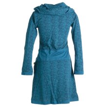 Vishes Bedrucktes Kleid aus Baumwolle mit Schalkragen...