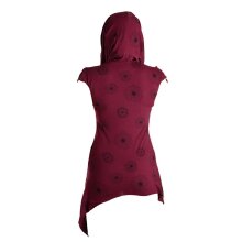 Vishes Kleid warm Tunika asymmetrisch mit großem Kragen dunkelrot 34/36
