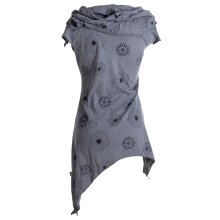 Vishes Kleid warm Tunika asymmetrisch mit großem Kragen grau 46