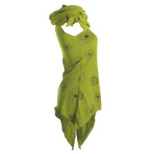 Vishes Kleid warm Tunika asymmetrisch mit großem Kragen hellgrün 34/36