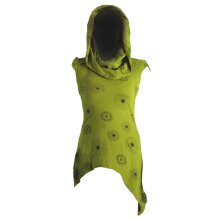 Vishes Kleid warm Tunika asymmetrisch mit großem Kragen hellgrün 34/36