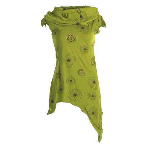 Vishes Kleid warm Tunika asymmetrisch mit großem Kragen hellgrün 44
